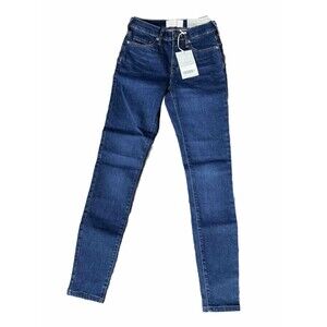 Everlane Mid Rise Skinny Jeans Womens 24 Tall Blue Indigo‎ Dark Wash Denim New